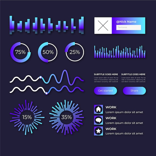 Free vector dashboard element collection