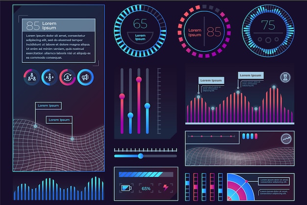 Free vector dashboard element collection