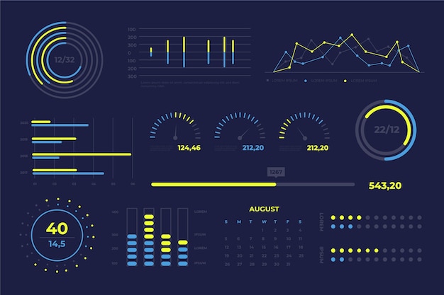 Free vector dashboard element collection