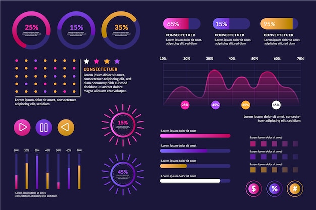 Free vector dashboard element collection