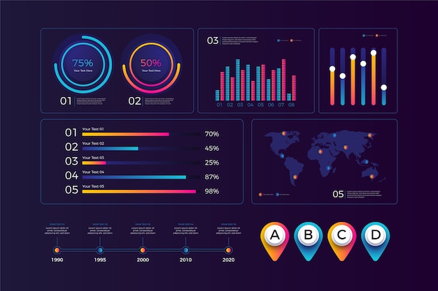 Free vector dashboard element collection