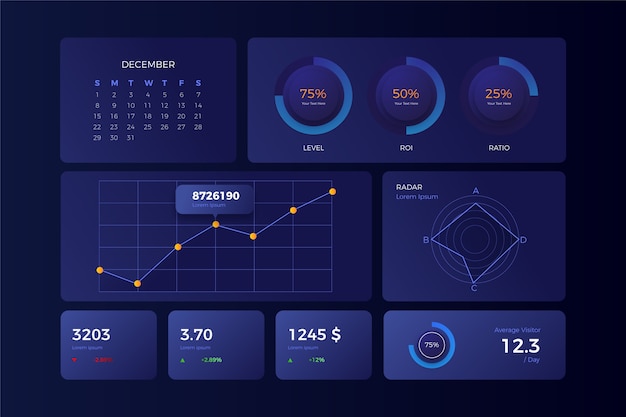 Free vector dashboard element collection