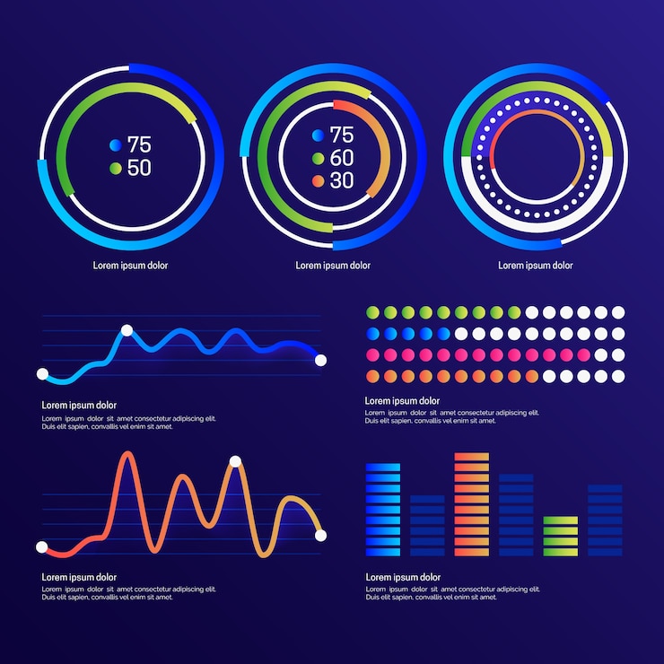 Free Vector dashboard element pack template