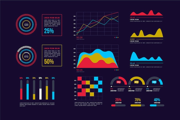 Free vector dashboard element set template