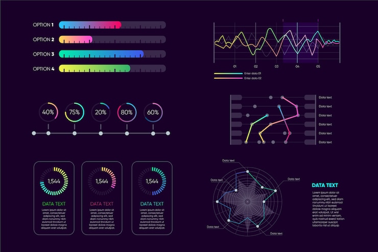 Free Vector dashboard infographic element collection