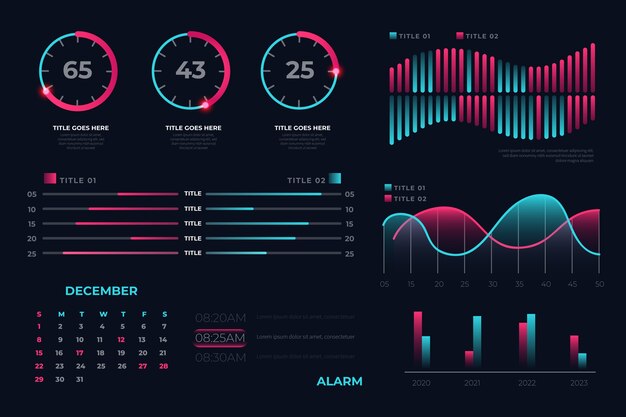 Dashboard infographic element set