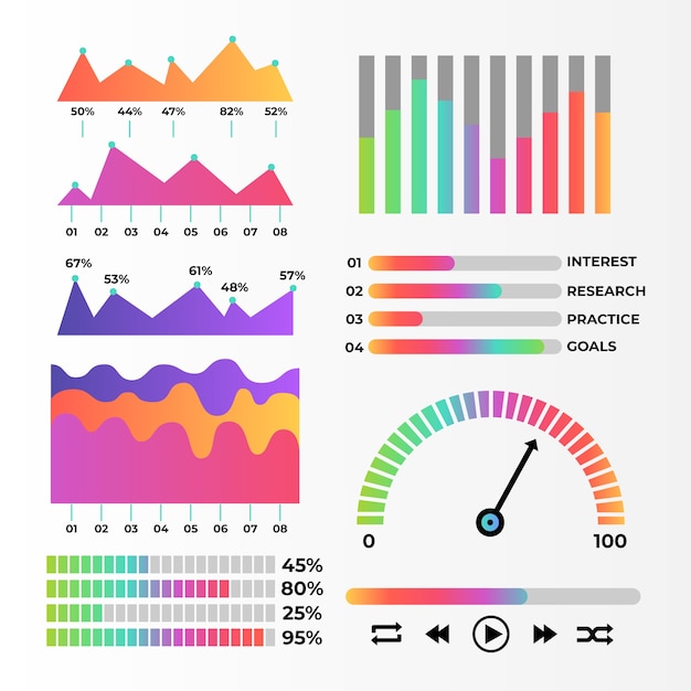 Free vector dashboard template element pack