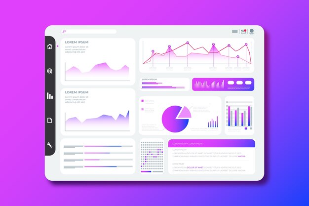 Dashboard user panel in gradient