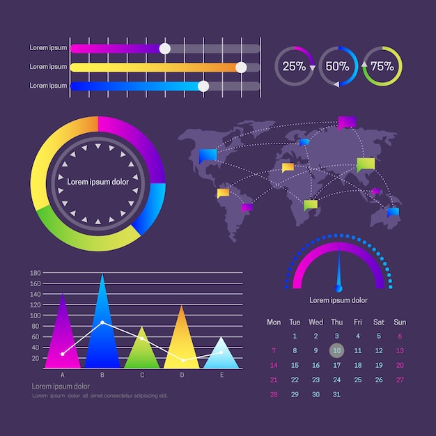 Dashboard user panel infographic template