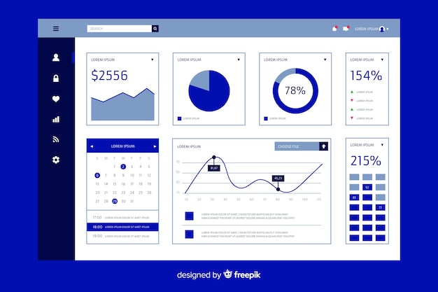 Modello del pannello utente del dashboard