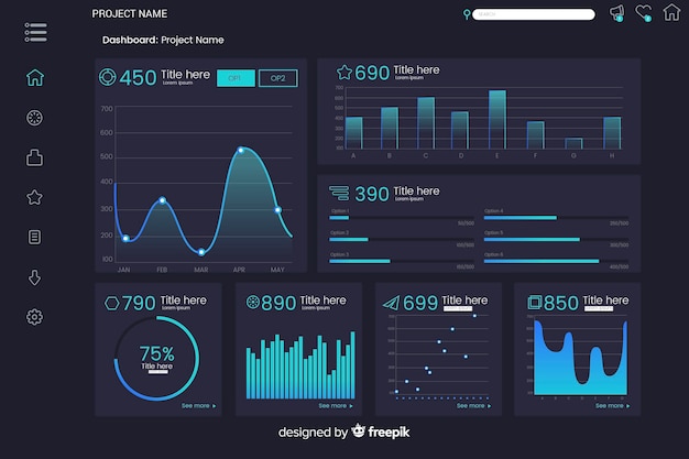 Free vector dashboard user panel template