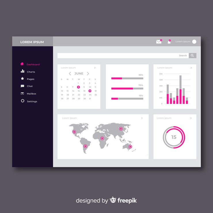 Free Vector dashboard user panel template