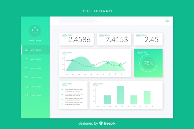 Free vector dashboard user panel template