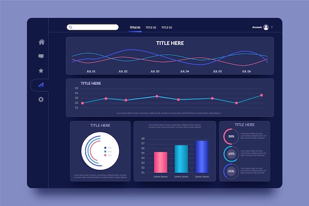 Free vector dashboard user panel template