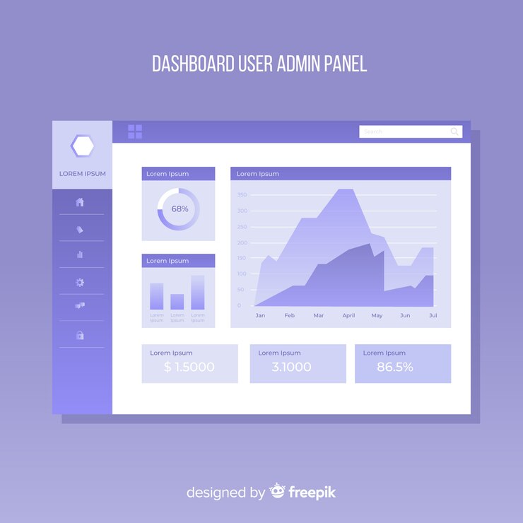 Free Vector dashboard user panel with flat design