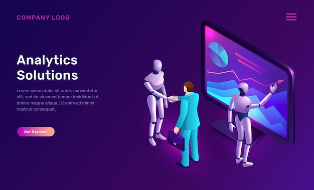 Free vector data analysis or analytics solutions isometric