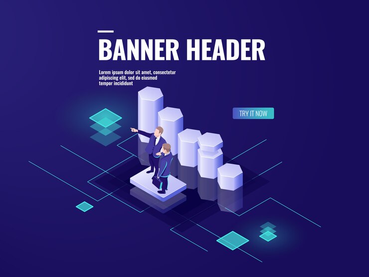 Free Vector data analysis and business statistic icon isometric, teamwork