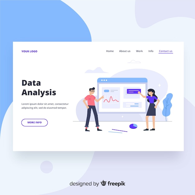 Free vector data analysis landing page