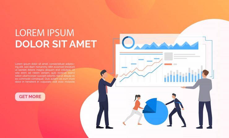 Free Vector data analysis orange presentation illustration