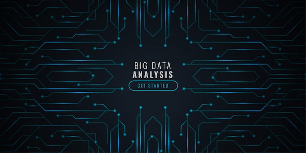 Data analysis technology background with circut diagram