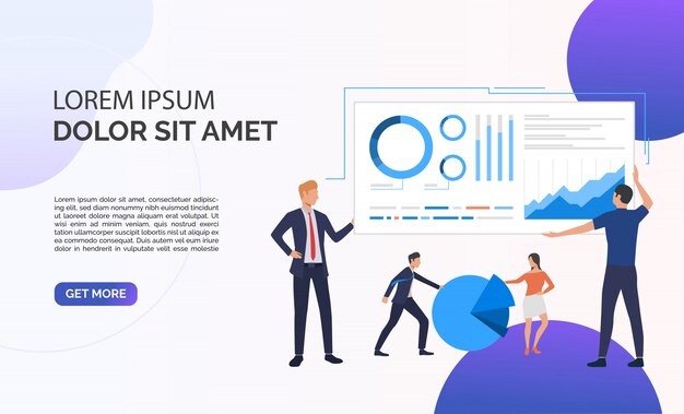 Data analysis white presentation illustration