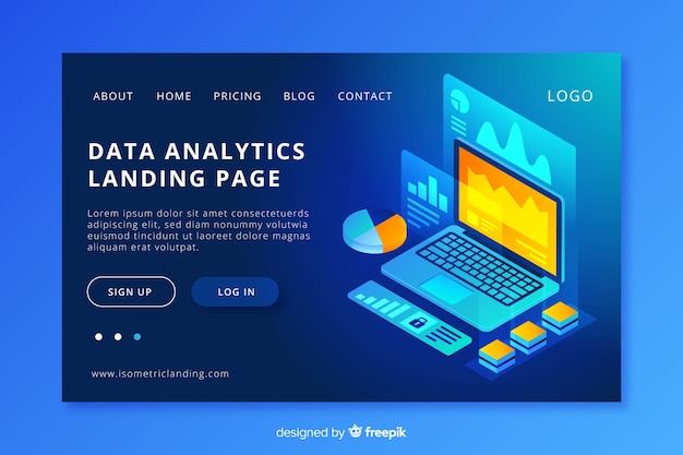 Data analytics landing page