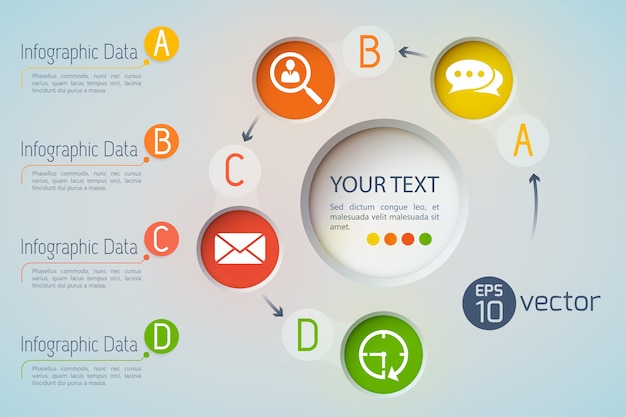 Data Icons Infographic Concept – Free Vector Templates for Download