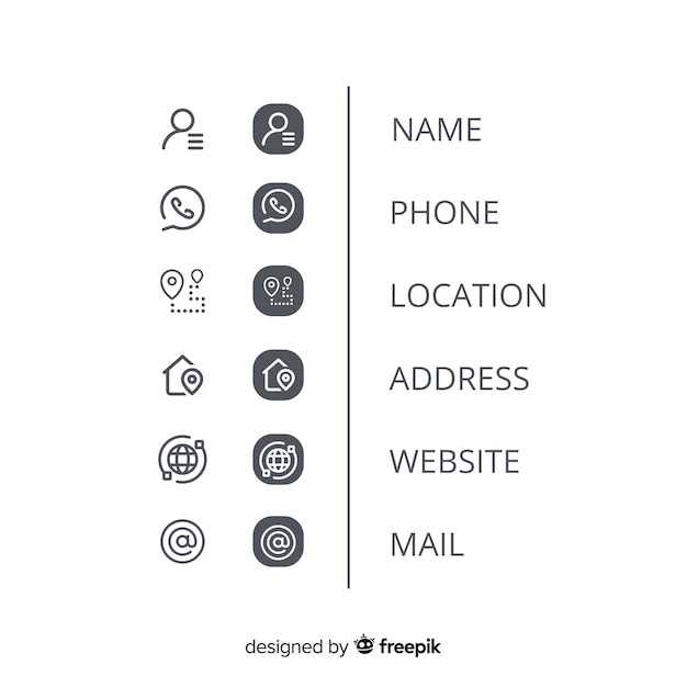 Data information for business card