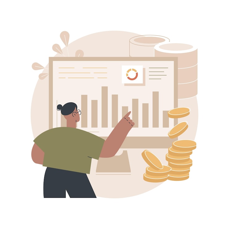 Free Vector data monetization concept illustration