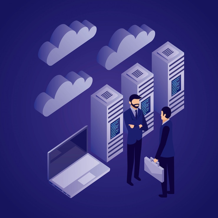 Free Vector data network businessman 