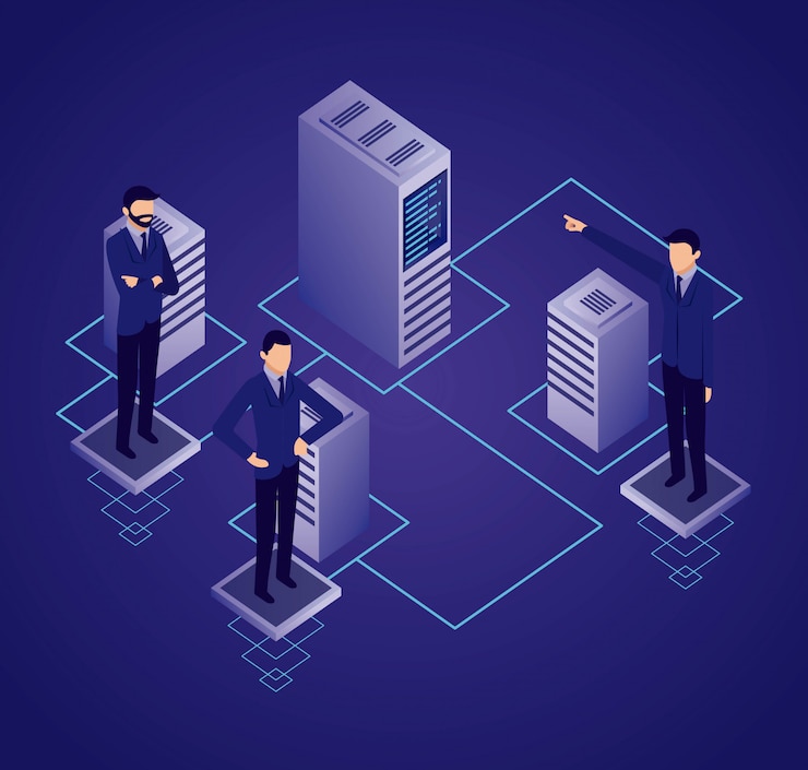 Free Vector data network businessman 