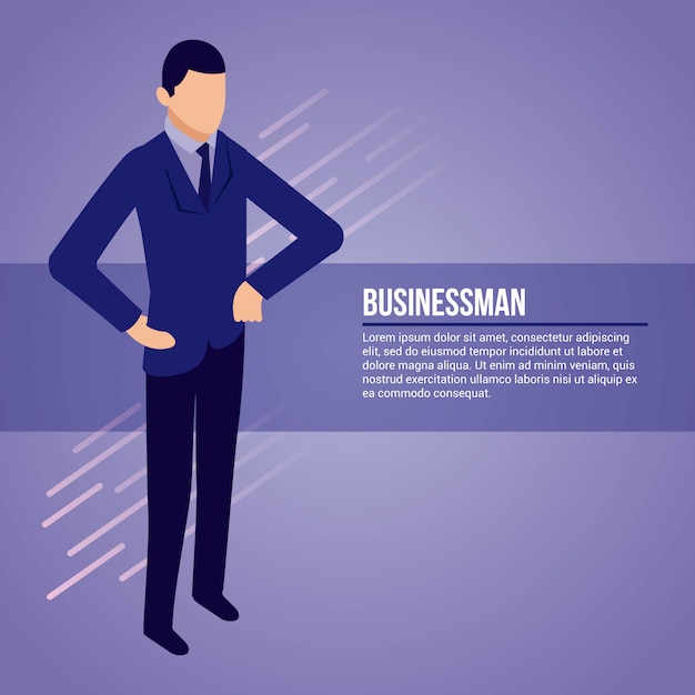 Free vector data network businessman