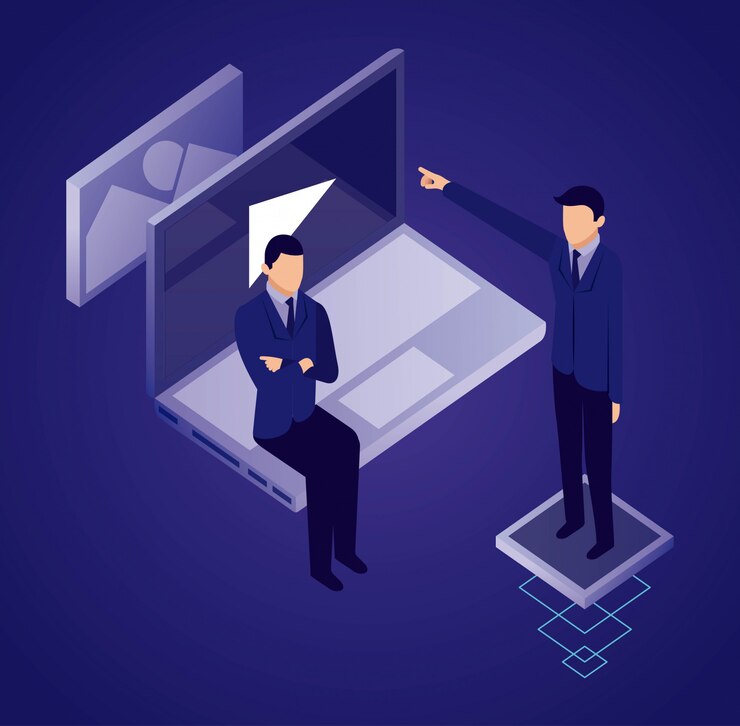 Free Vector data network businessman