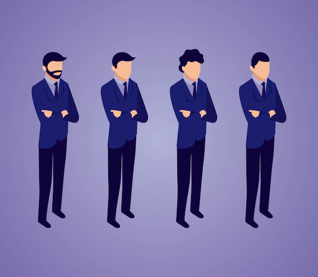 Free vector data network businessmen pack