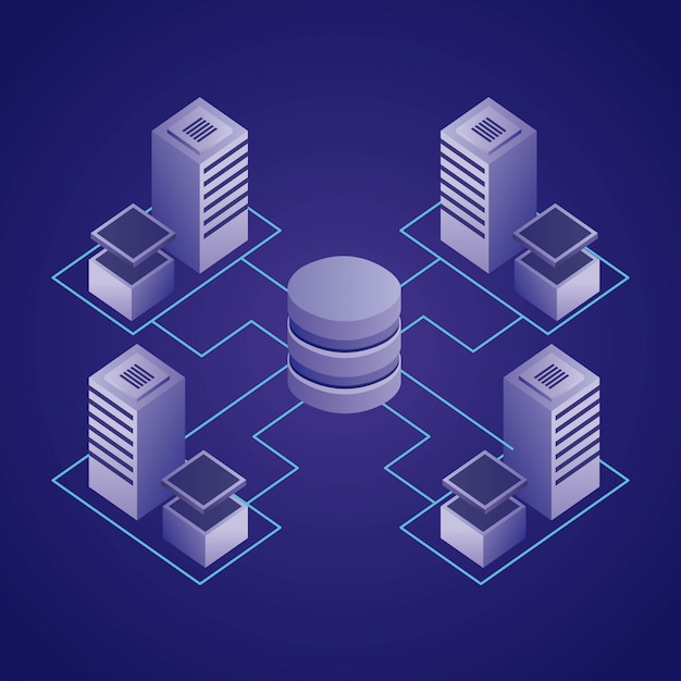 Free vector data network illustration