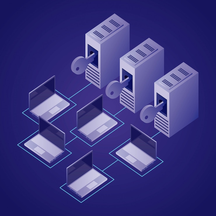Free Vector data network illustration
