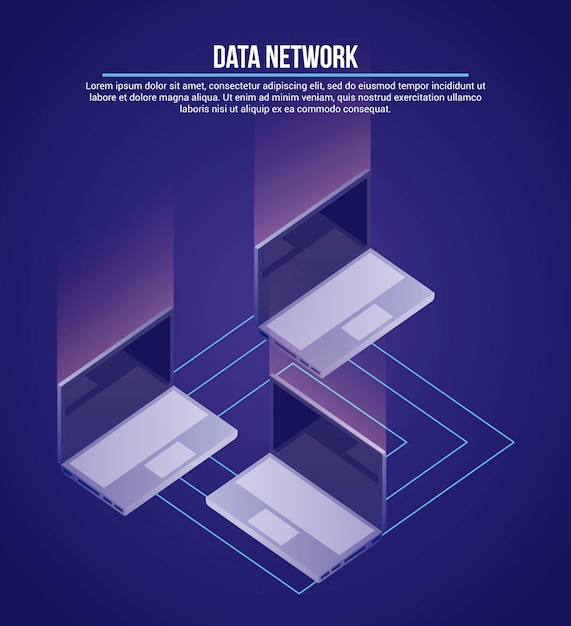 Free vector data network illustration