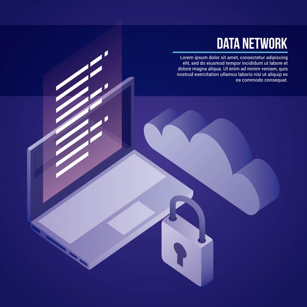 Free vector data network illustration