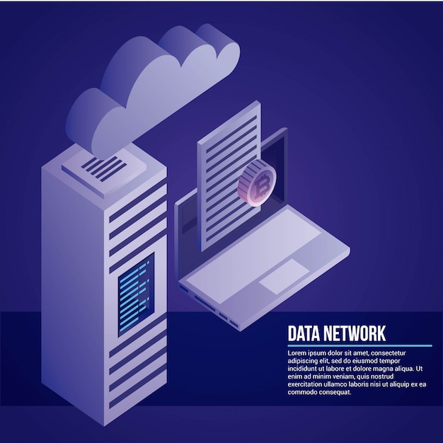 Free vector data network illustration