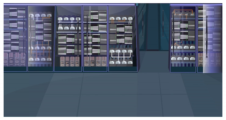 Free Vector data processing center