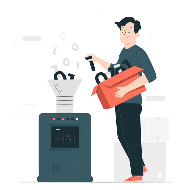 Free Vector data processing concept illustration