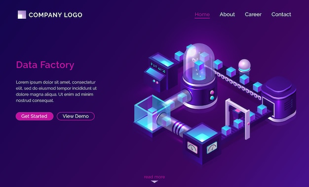 Data processing factory, isometric technology