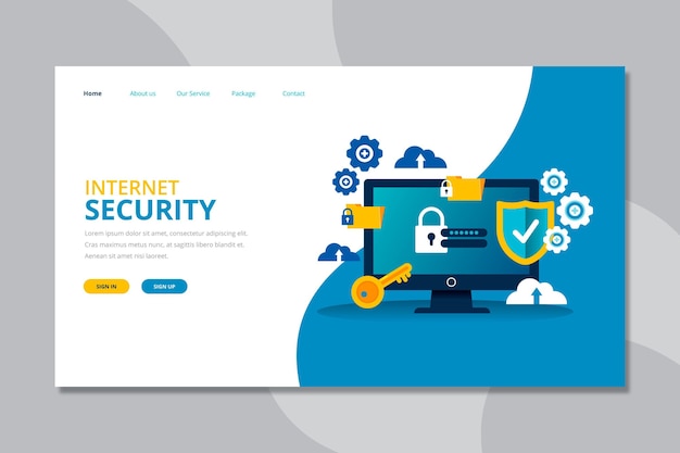 Free vector data protection landing page