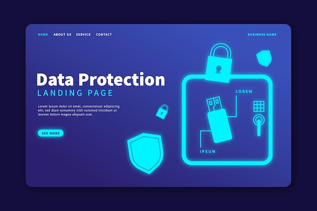 Data protection landing page