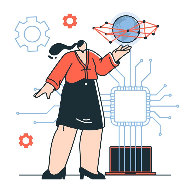 Free Vector data science and artificial intelligence concept illustration