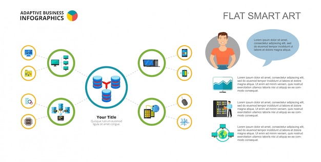 Free vector database concept mind map slide template