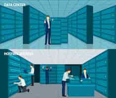 Free vector datacenter banner set