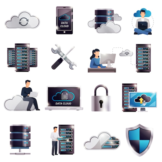 Datacenter hosting server cloud set