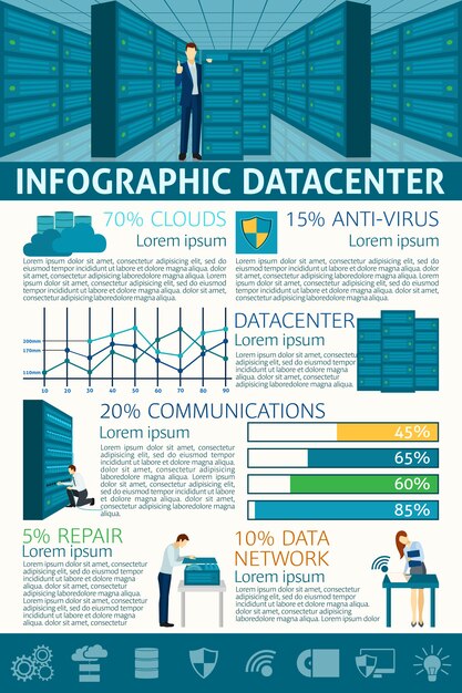 Datacenter Infographics Set