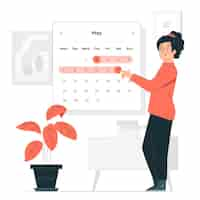 Free vector date picker concept illustration